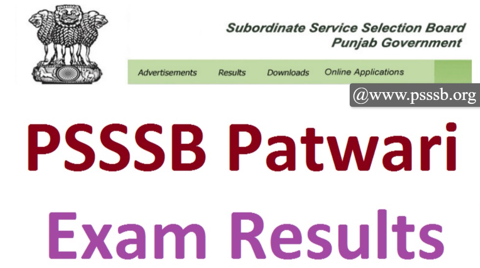 PSSSB Patwari Exam Results Date