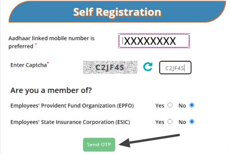 E-Shram Portal Self Registration Process