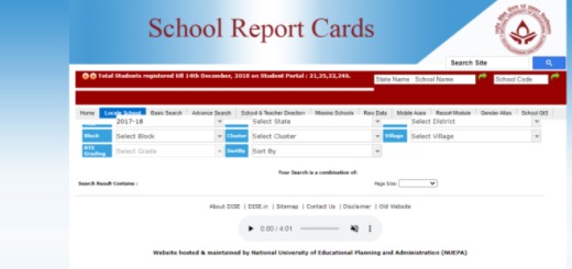 UDISE Plus Portal School Report Cards