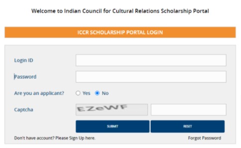 Admission 2 Alumni Portal, (ICCR) Login