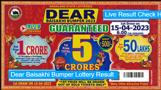 Nagaland State Dear Baisakhi Bumper Lottery 15.04.2023 Today Result 6 PM Draw Live (1)