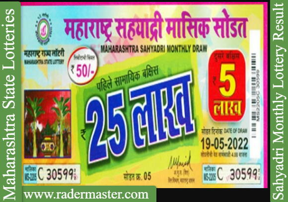Maharashtra Sahyadri Monthly Lottery Result 4PM Draw