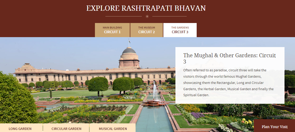 Mughal Garden Online Ticket Booking official website