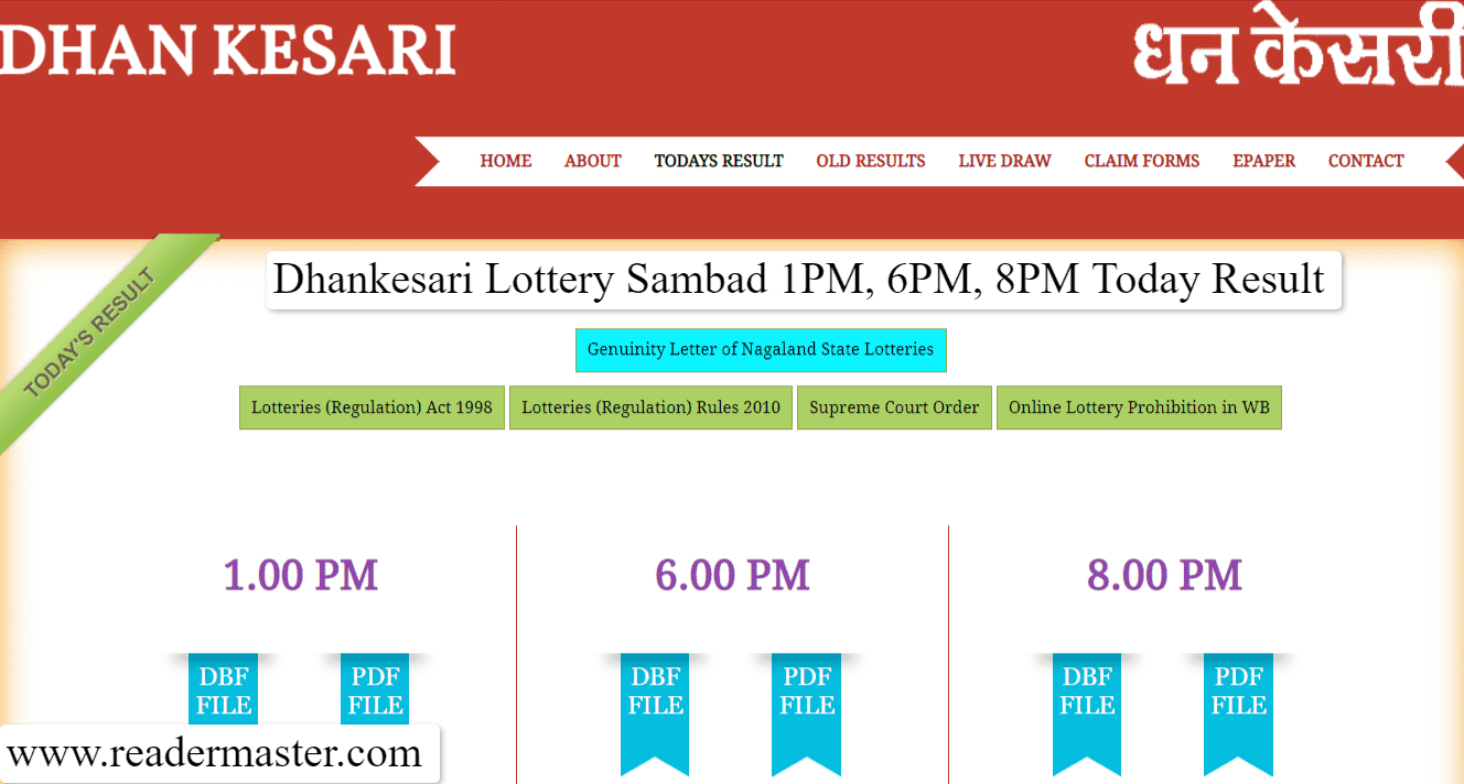 Dhankesari Lottery Sambad 1PM, 6PM, 8PM Today Result Live