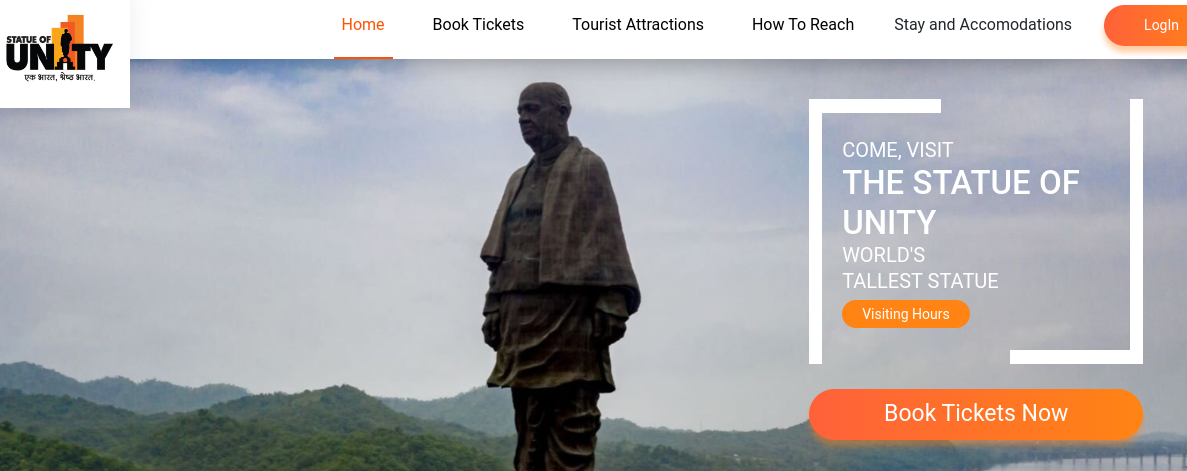 Statue Of Unity Online Ticket Booking official website