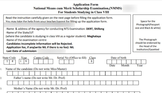 NMMS Scholarship Application Form Fill 