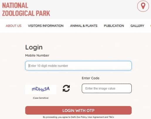Delhi Zoo Online Ticket Booking Login