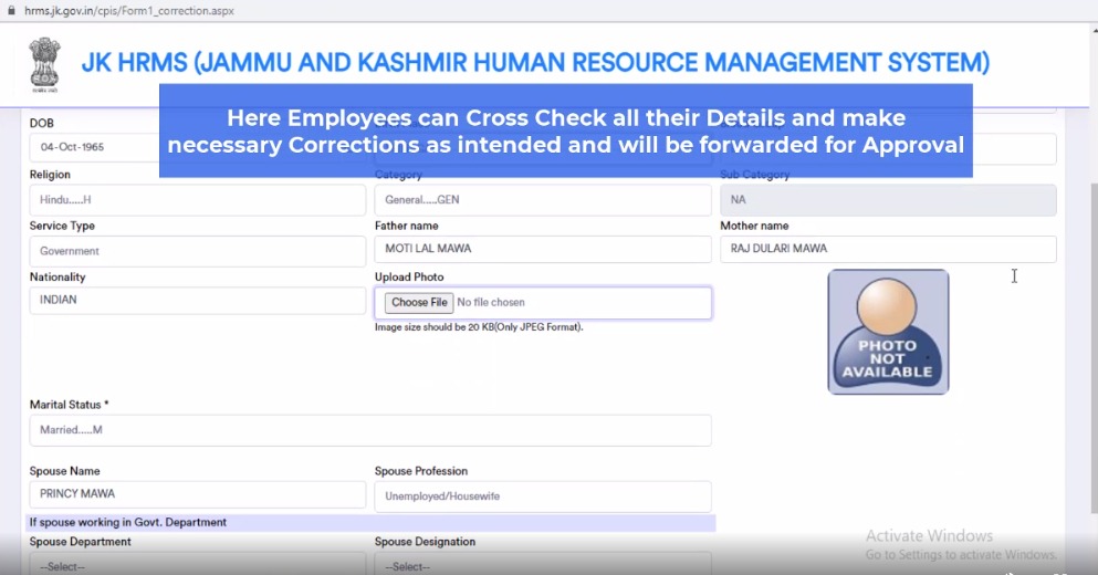 JK HRMS Employee Login Registration Online