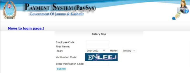JKPAYSYS Salary Slip Download via Payment System Portal