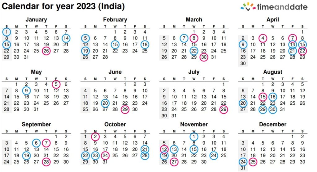 Indian Calendar 2024 with Holidays and Festivals List PDF Download
