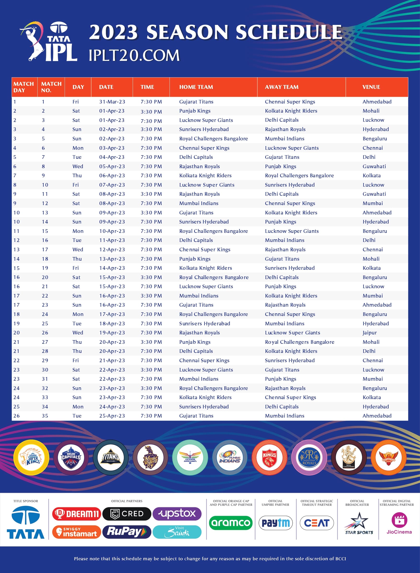 IPL 2023 Schedule PDF Download HD_page-0001