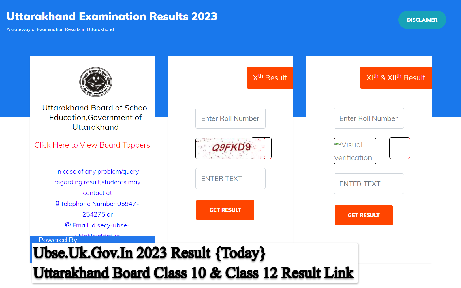 Ubse.Uk.Gov.In 2023 Result {Today} Uttarakhand Board Class 10 &amp; Class 12 Result Link