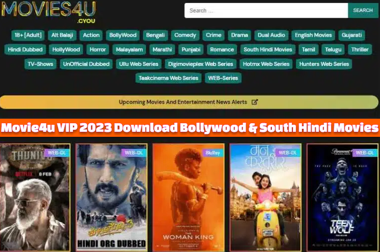 Movies4u VIP 2023 Download Bollywood & South Hindi Movies, 720p, 480p, 1080p Full HD Free